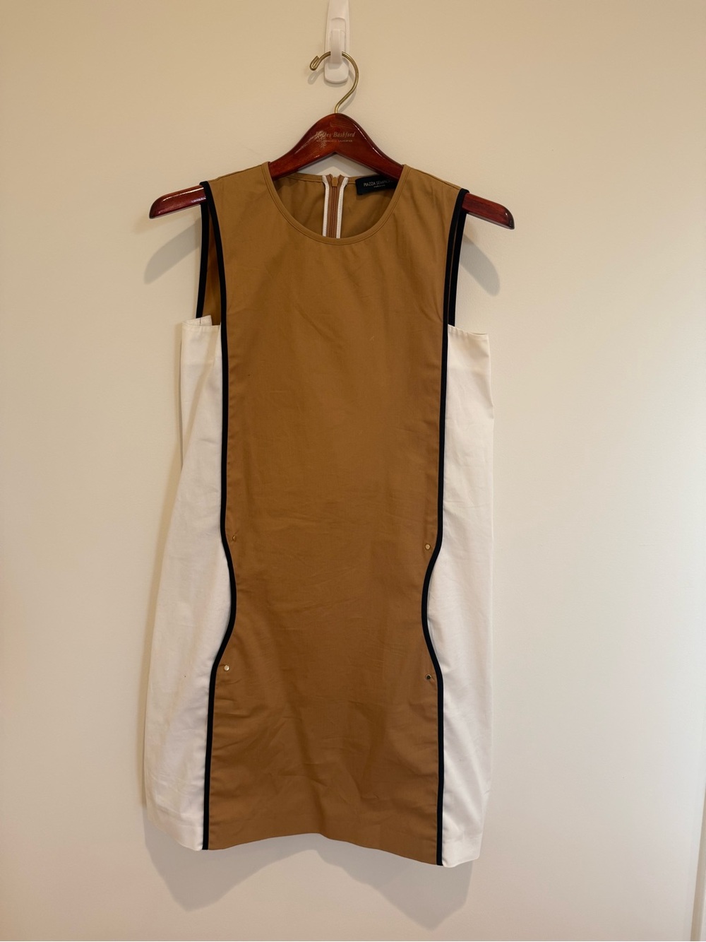 Piazza Sempione Colorblock Shift Dress Italian Designer Sleeveless Dress IT 40